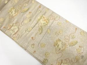 アンティーク　貝桶模様織り出し丸帯（材料）